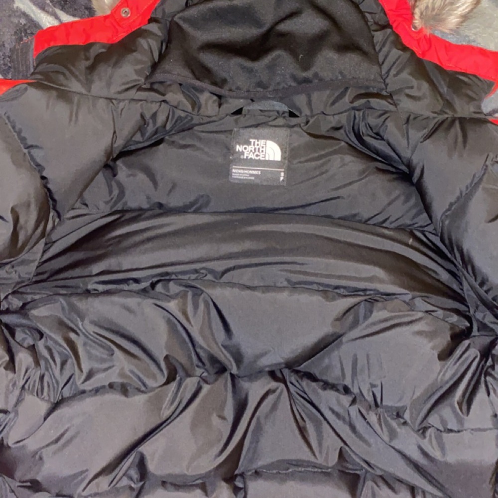 North face hooded fur jacket